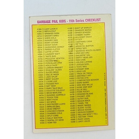 Vintage Garbage Pail Kids 1988 459b Juicy Jules RARE Triple? ERRORS! Card Topps - Picture 4 of 7